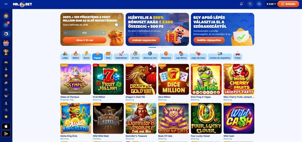 MrBet kezdőlap – kaszinó és sportfogadás